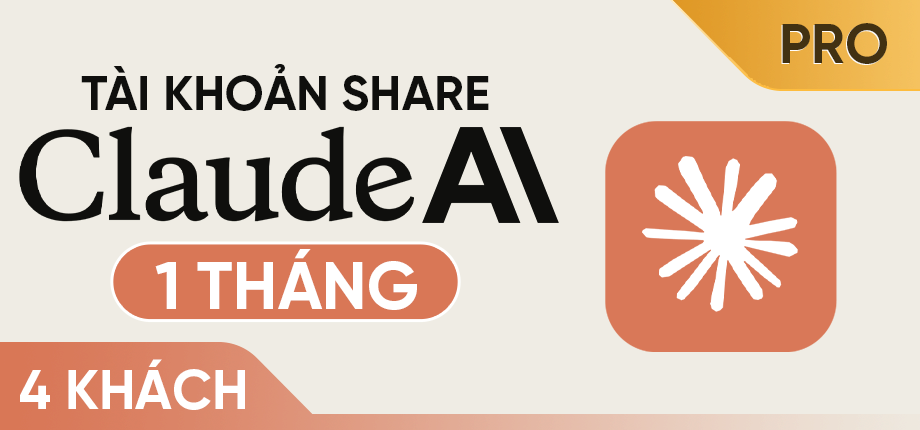 Claude AI Pro 1 tháng - Tài khoản Share 4 khách